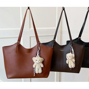 Leather ပြောင်tote bag